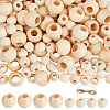 250Pcs 2 Styles Undyed Oil Coated Wooden Beads WOOD-PA0001-54-1