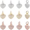 Brass Micro Pave Cubic Zirconia Charms ZIRC-NB0001-33-1