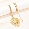 304 Stainless Steel Crystal Rhinestone Heart Pendant Wheat Chain Necklaces NJEW-P344-01G-1