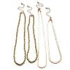 4Pcs 4 Styles CCB Plastic Round Beaded Necklaces and Iron Snake Chain Necklaces NJEW-V003-07G-2