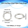 SUNNYCLUE 304 Stainless Steel Jump Rings STAS-SC0006-10B-2