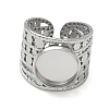 304 Stainless Steel Cuff Ring Components SA-CBA37BC-15C-P-2