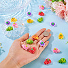 24Pcs 6 Colors Opaque Resin Pendants CRES-TA0001-78-6