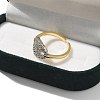 Brass Micro Pave Clear Cubic Zirconia Cuff Finger Rings for Women RJEW-B112-02GP-3