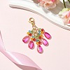 2Pcs 2 Colors Glass Beaded Pendant Decorations HJEW-JM02801-3