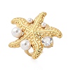 304 Stainless Steel Micro Pave Cubic Zirconia Plastic Pearl Cuff Rings RJEW-D310-02B-G-4