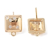 Brass Pave Clear Cubic Zirconia Stud Earring Findings KK-N256-02G-B-2