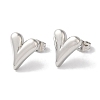 Non-Tarnish Heart Ion Plating(IP) 304 Stainless Steel Stud Earrings for Women EJEW-L287-039P-1