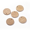 Wood Jewelry Findings Flat Round Coconut Pendants COCO-E001-10B-01-1