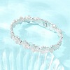 304 Stainless Steel Flower Hinged Cuff Bangles for Women SA-CBA45D5-27P-3