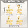 4Pcs 304 Stainless Steel Pendants STAS-LP0004-19-2