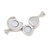 Brass Micro Pave Clear Cubic Zirconia Magnetic Clasps CU-CBA8264-06P-3