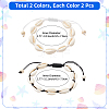 4Pcs 2 Colors Natural Shell & Synthetic Turquoise Braided Bead Bracelet for Women BJEW-PA0001-01-2