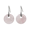 Natural Rose Quartz Dangle Earrings EJEW-C119-01P-05-3