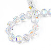 Electroplate Transparent Glass Beads Strands X-EGLA-N002-30-C01-4
