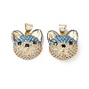 Brass Micro Pave Cubic Zirconia Pendants KK-M240-02-2