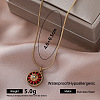 304 Stainless Steel Enamel Sun Pendant Necklaces for Women FB4666-3-1