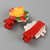 Cute Christmas Acrylic Alligator Hair Clips PHAR-WH0013-03C-2