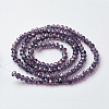 Electroplate Glass Beads Strands X-EGLA-F124-FR-B08-2