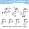 8Pcs 8 Styles 304 Stainless Steel Open Cuff Rings Set RJEW-UN00005-3