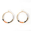 Bohemian Style Handmade Glass Seed Beads Hoop Earrings HV2555-3-1