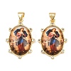 Brass Pave Clear Cubic Zirconia Pendants KK-L275-20G-1