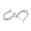 Brass Micro Pave Clear Cubic Zirconia Hoop Earrings Findings KK-K340-33P-3