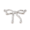 Non-Tarnish 304 Stainless Steel Textured Bowknot Links Connector Charms STAS-S125-03P-1