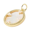 Brass & Natural White Shell & ABS Plastic Pearl Pendants SH-CBA6938-10G-01-2