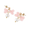 Glass Seed Bead and Shell Pearl Bead Dangle Earrings EJEW-MZ00766-5