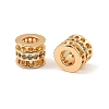 Brass Micro Pave Cubic Zirconia Beads KK-C155-21G-2