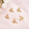 5Pcs Brass Micro Pave Clear Cubic Zirconia Pendants ZIRC-SZ0003-27-3