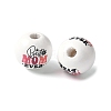 Mother's Day Theme Printed Wood European Beads WOOD-F016-10-1