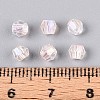 Transparent Spray Painted Glass Beads X1-EGLA-N018-4mm-08-4