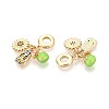 Brass Micro Pave Colorful Cubic Zirconia and Enamel European Dangle Charms KK-T079-80G-2