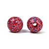 Independence Day Theme Wood European Beads WOOD-Z005-01A-01-2