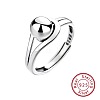 Round Rhodium Plated 925 Sterling Silver Adjustable Rings FS-WG2BA4F-01-5