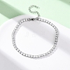304 Stainless Steel with Cubic Zirconia Link Chain Bracelets for Women BJEW-G754-01B-P03-2