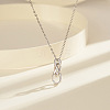 Rhodium Plated 925 Sterling Silver Chinese Knot Pendant Necklaces for Women NJEW-F323-01P-2