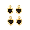 Heart Rack Plating Brass Glass Pendants KK-S385-01G-01-1