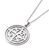 Non-Tarnish 201 Stainless Steel Star Pendant Necklace with Cable Chains NJEW-Q317-03P-2