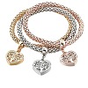 3Pcs Alloy Rhinestone Charm Bracelets WGE2207-01-4