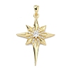 Brass Micro Pave Clear Cubic Zirconia Pendants KK-C251-14G-1
