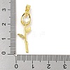 Rose Flower for Valentine's Day Real 18K Gold Plated Rack Plating Brass Micro Pave Cubic Zirconia Pendants KK-R153-01B-G-3