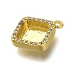 Rack Plating Brass Micro Pave Clear Cubic Zirconia Pendant Cabochon Settings KK-NH0001-19G-2