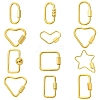 12Pcs 12 Styles 304 Stainless Steel Keychain Clasps Ion Plating(IP) STAS-CJ0003-29-1