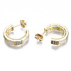 Cubic Zirconia Open Hoop Earrings EJEW-N015-16-NF-3