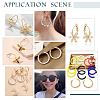 48 Pairs 4 Style Iron Hoop Earring Findings IFIN-CA0001-56-5