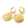 Rack Plating Shell Shape Brass Hoop Earrings EJEW-H016-43G-2