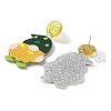 Saint Patrick's Day Sparkling Acrylic Dangle Stud Earrings LS-EJEW-P243-A06-2